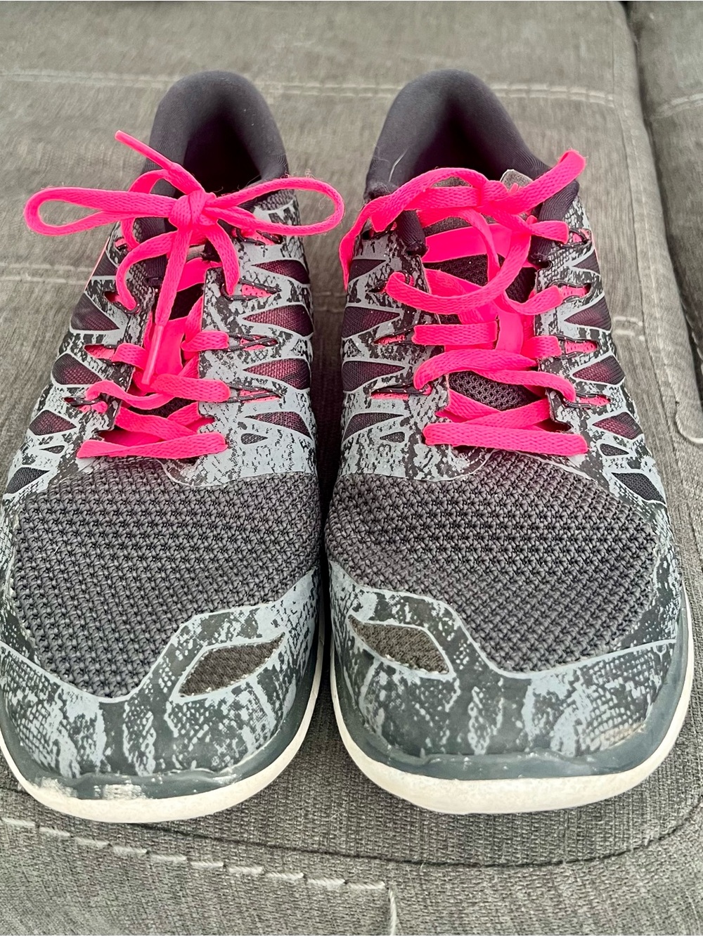 Nike Women's Athletic Running Shoes in Hot Pink and Gray